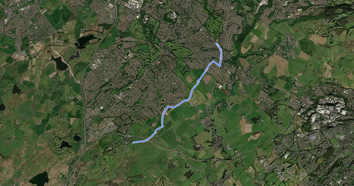 Маршрут Old Drove Road Walking Route на спутниковом снимке