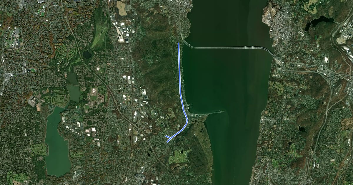 Маршрут Old Erie Path Rail-Trail на спутниковом снимке