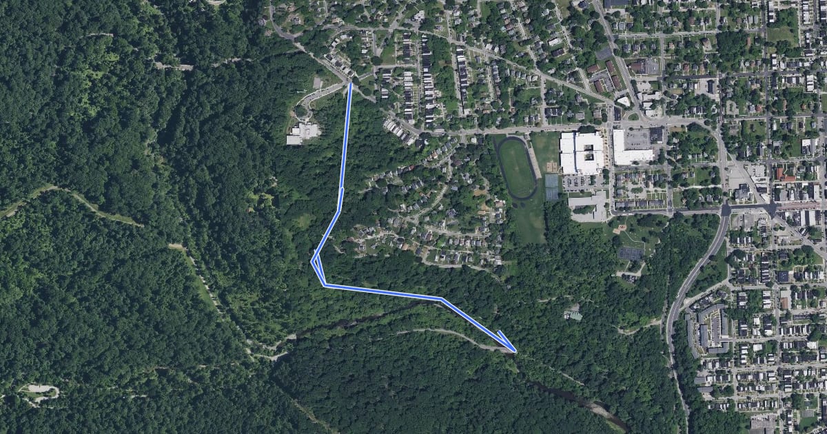 Маршрут Old Gwynns Falls Parkway на спутниковом снимке