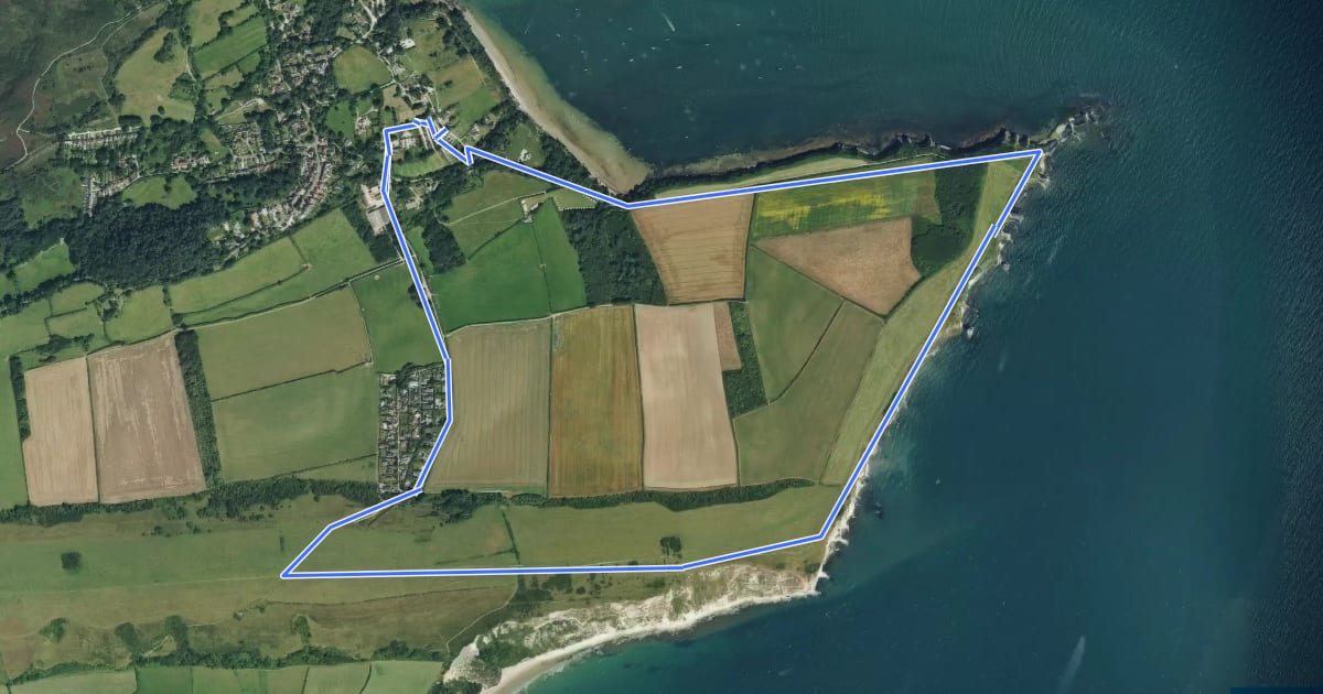 Маршрут Old Harry Rocks Walk, Purbeck Estate на спутниковом снимке