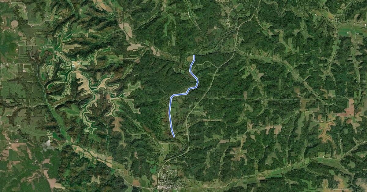 Маршрут Old Highway 131 Trail на спутниковом снимке