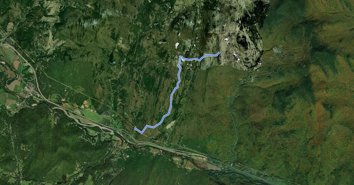 Маршрут Old Long Trail на спутниковом снимке