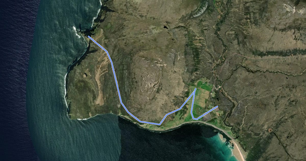 Маршрут Old Man of Hoy Trail на спутниковом снимке