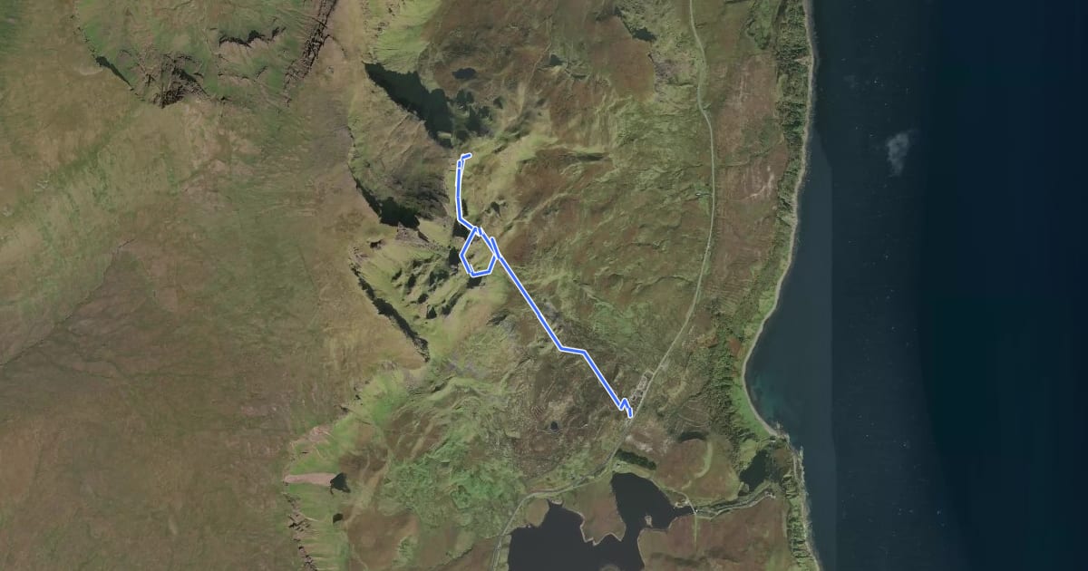 Маршрут Old man of Storr на спутниковом снимке