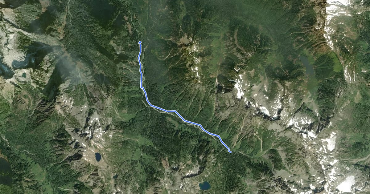Маршрут Old Monte Cristo Townsite Trail на спутниковом снимке