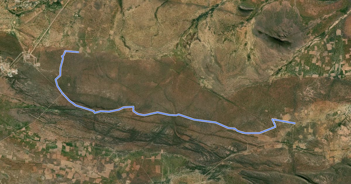 Маршрут Old Palapye to Modutela Walking Track на спутниковом снимке