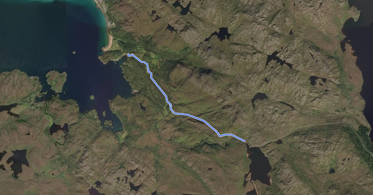 Маршрут Old Slattadale - Gairloch Road на спутниковом снимке