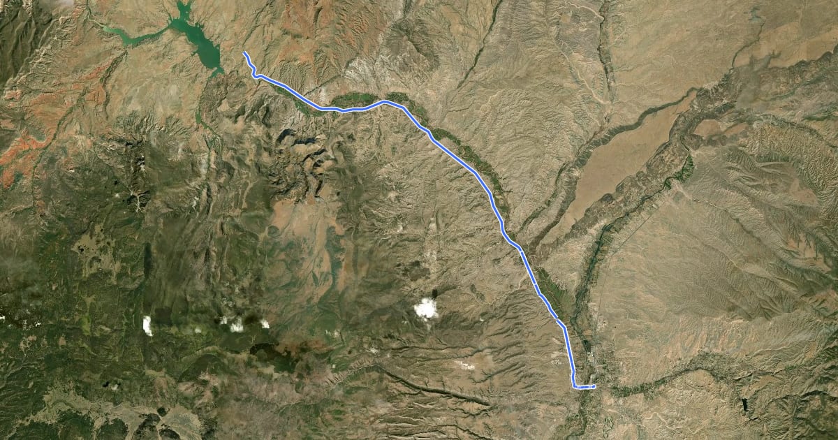 Маршрут Old Spanish Trail - Española to Abiquiu Lake на спутниковом снимке