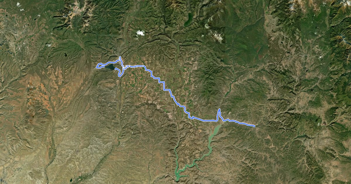 Маршрут Old Spanish Trail - Northern Route - Carracas to Durango на спутниковом снимке