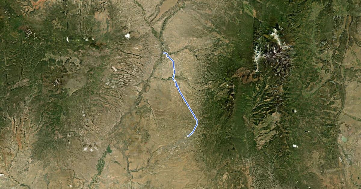 Маршрут Old Spanish Trail - Santa Fe to Española на спутниковом снимке