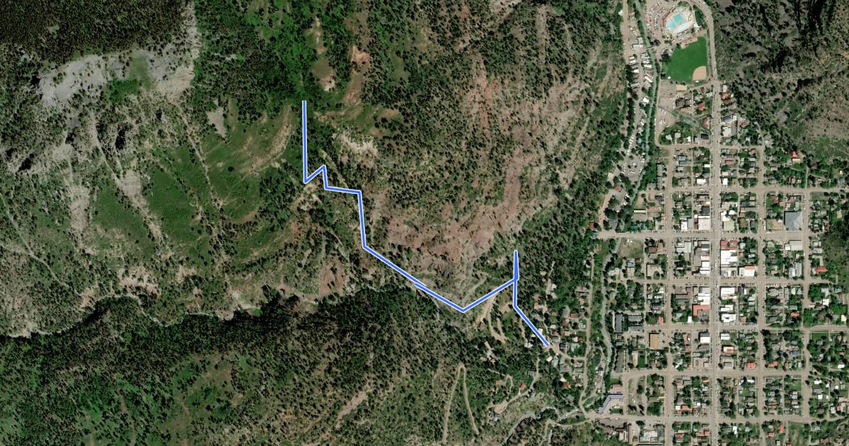 Маршрут Old Twin Peaks Trail на спутниковом снимке