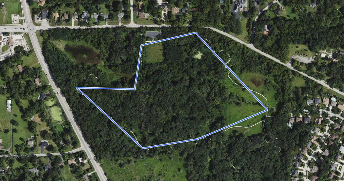 Маршрут Oldfield Oaks Trail на спутниковом снимке