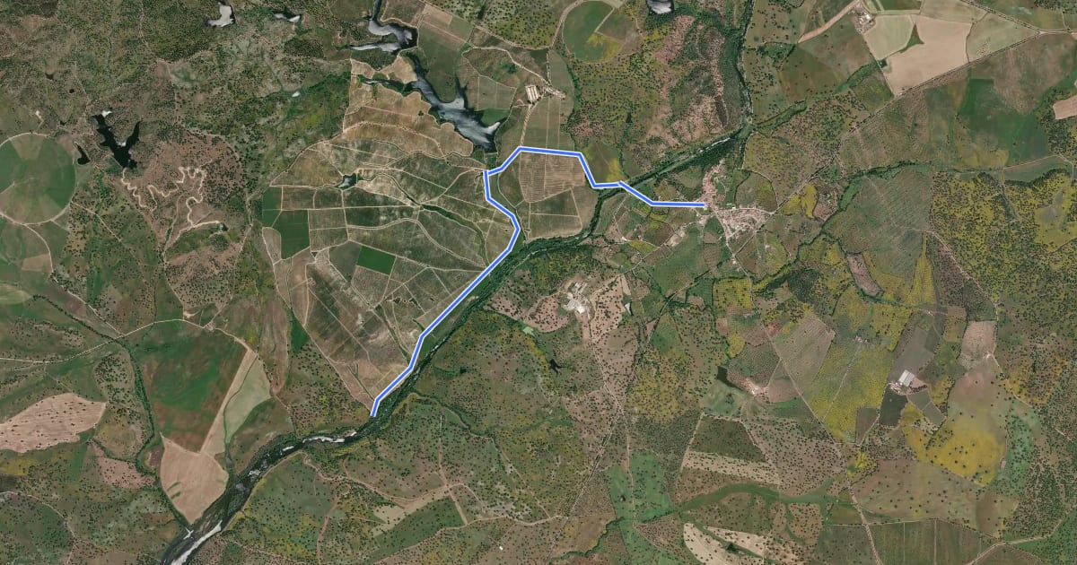 Маршрут Olhar Sobre a Ribeira de Seda - Variante на спутниковом снимке