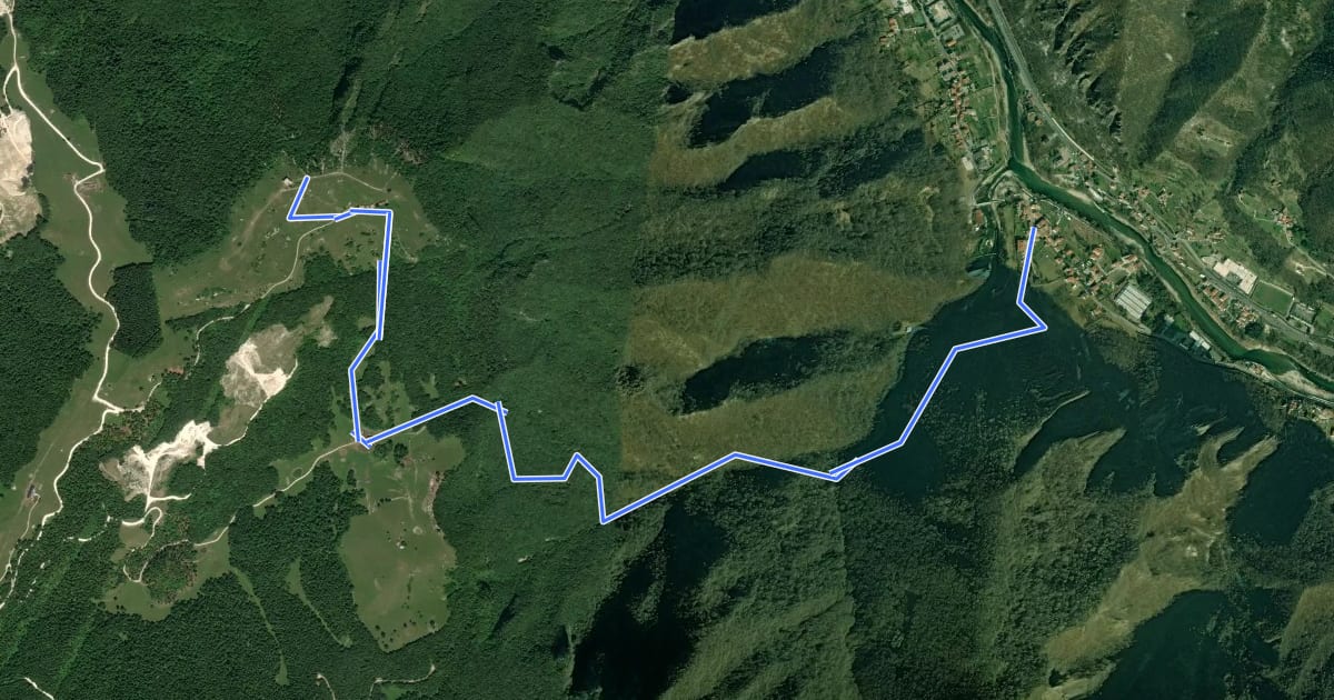 Маршрут Oliero di Sotto - Le Pozzette - Col d'Astiago на спутниковом снимке