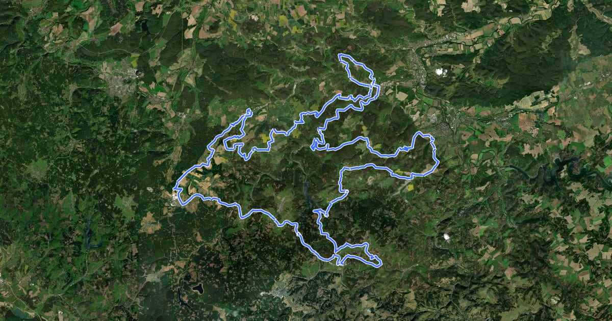 Маршрут Olitätenrundwanderweg на спутниковом снимке