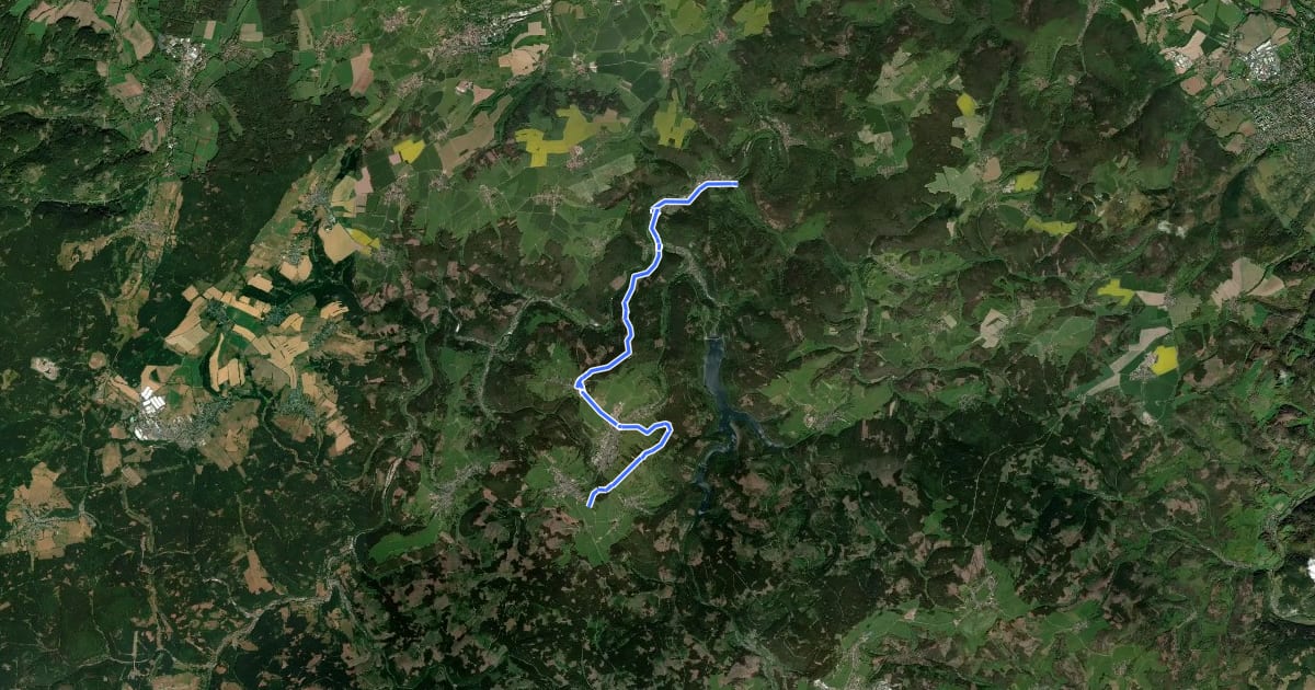 Маршрут Olitätenwanderweg Mittelachse на спутниковом снимке