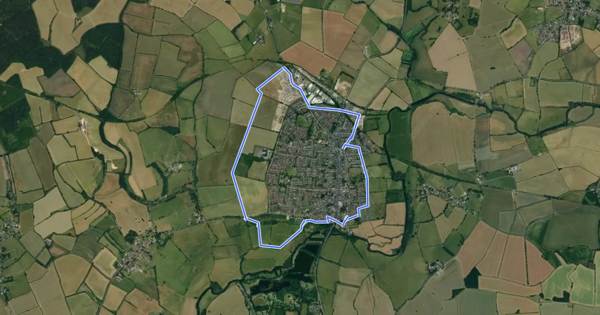 Маршрут Olney Circular Walk на спутниковом снимке