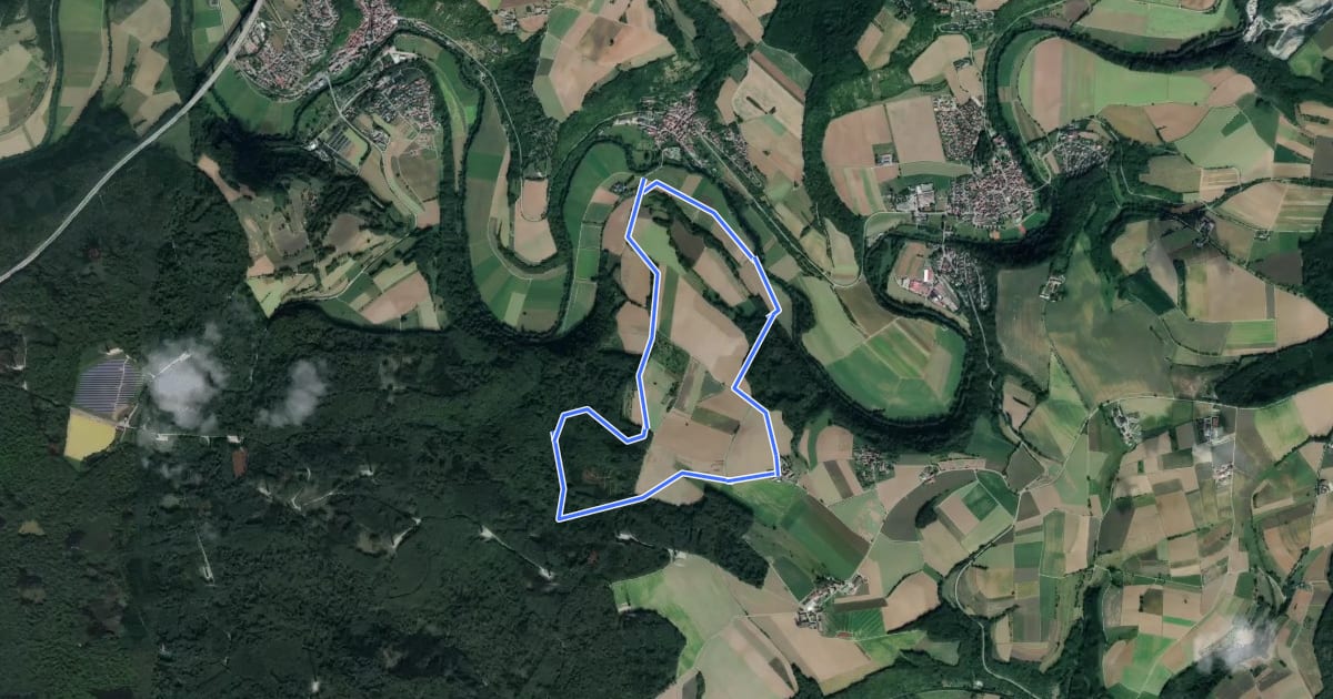 Маршрут Olnhausen-Harthäuser Wald на спутниковом снимке