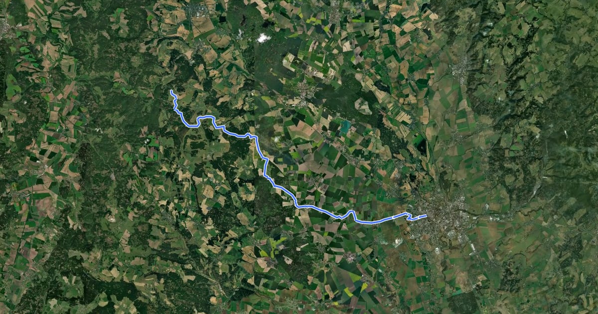 Маршрут Olomouc, Čechovy Sady - Bouzov на спутниковом снимке