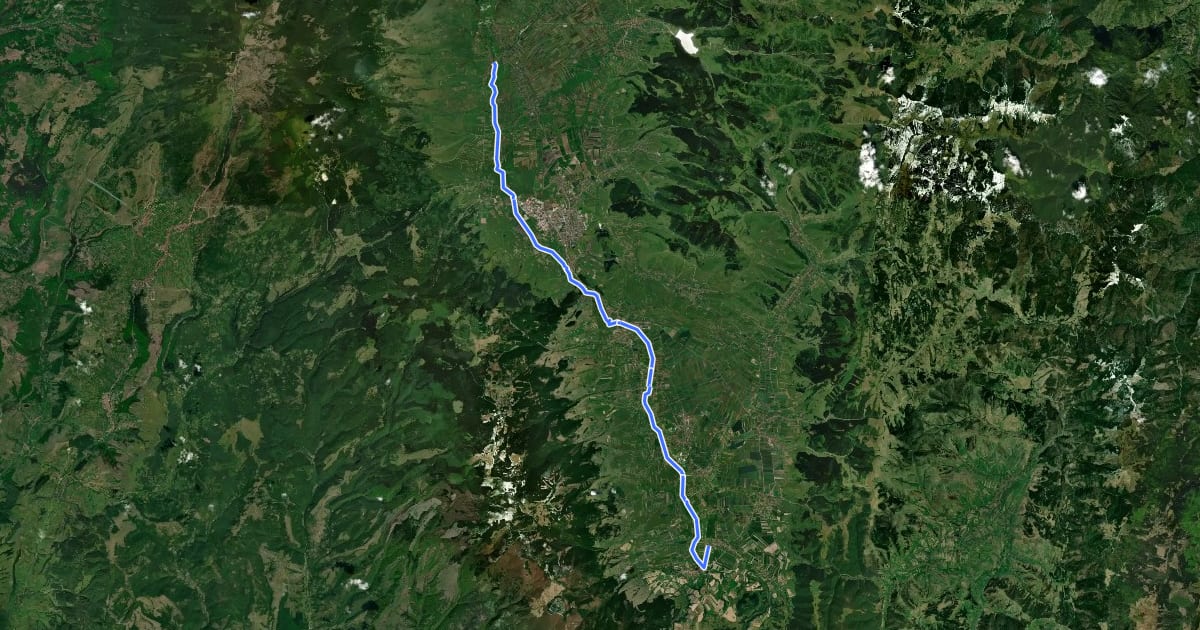 Маршрут Olt River Cycling Route на спутниковом снимке