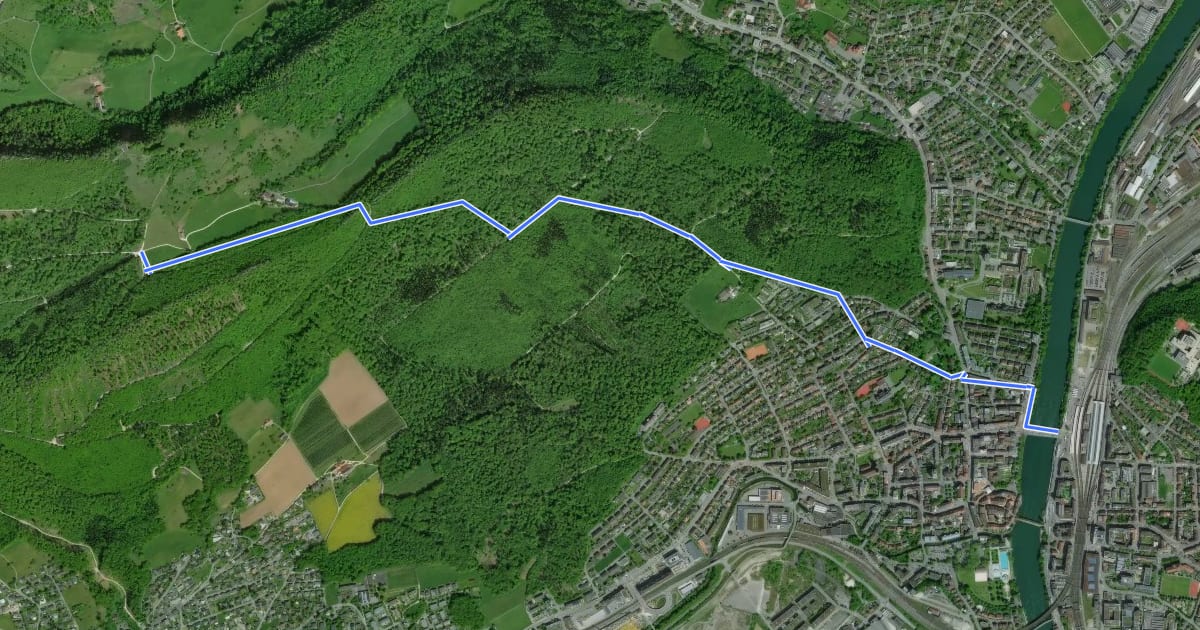 Маршрут Olten - Rumpelweid на спутниковом снимке