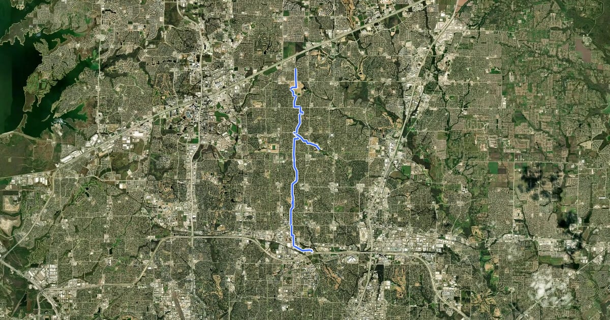 Маршрут On-Street Route 51 на спутниковом снимке