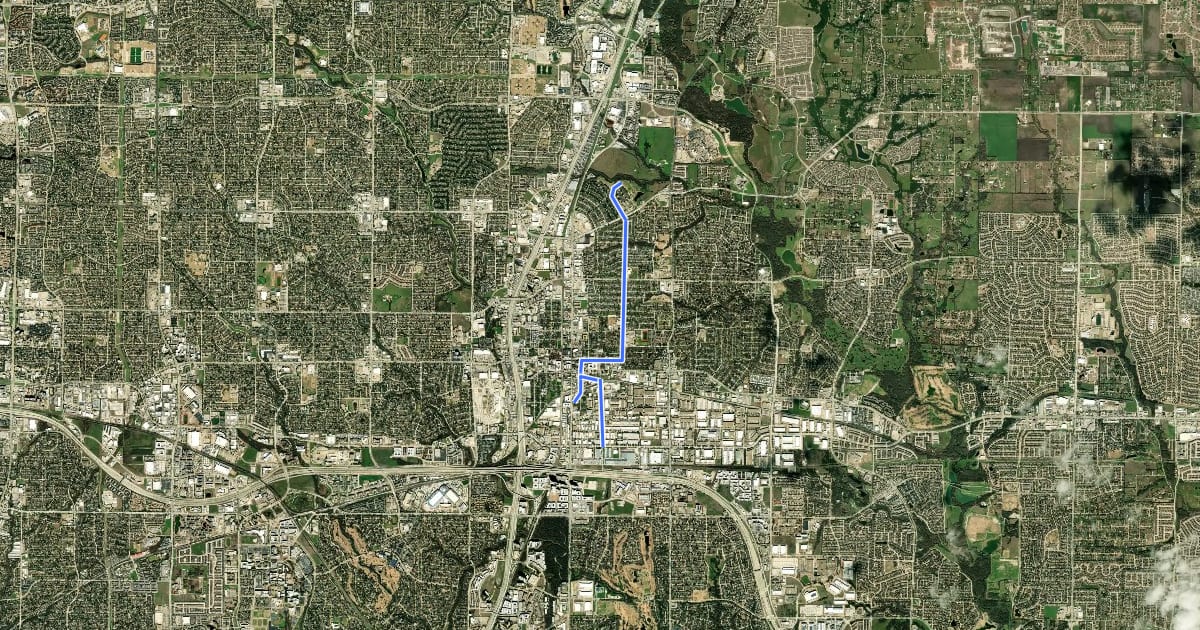 Маршрут On-Street Route 85 на спутниковом снимке