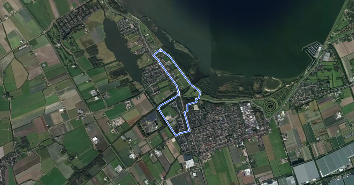 Маршрут Onderdijkroute на спутниковом снимке