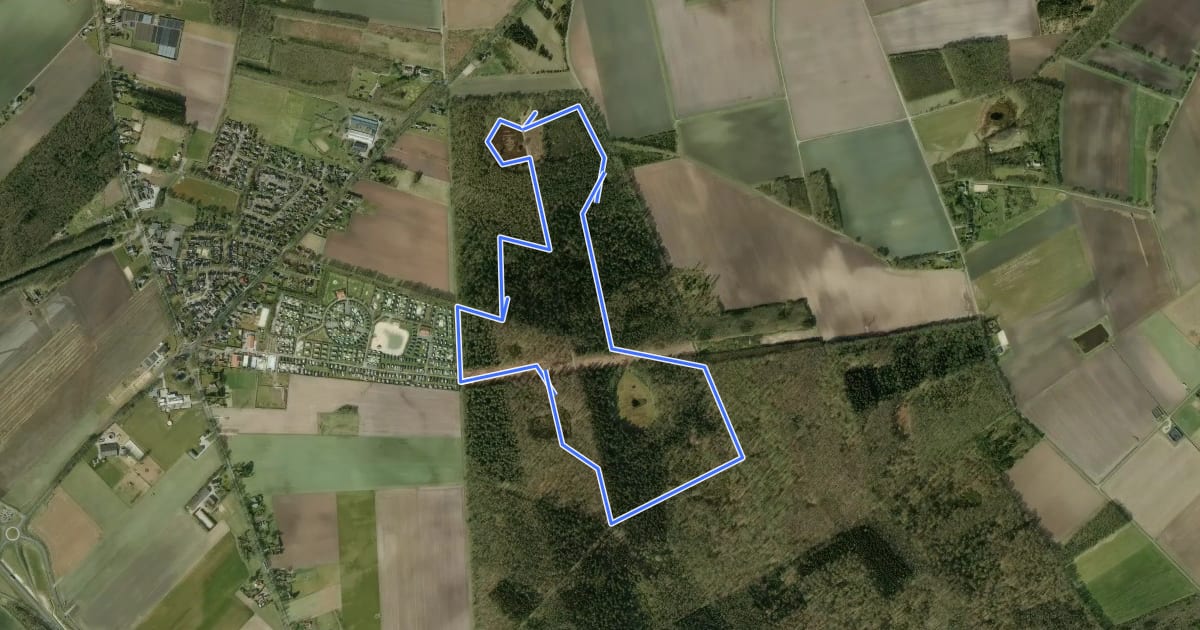 Маршрут Onderduikersroute на спутниковом снимке