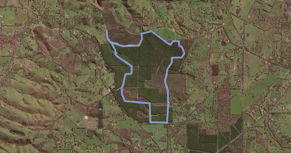 Маршрут Onkeeta Trail на спутниковом снимке
