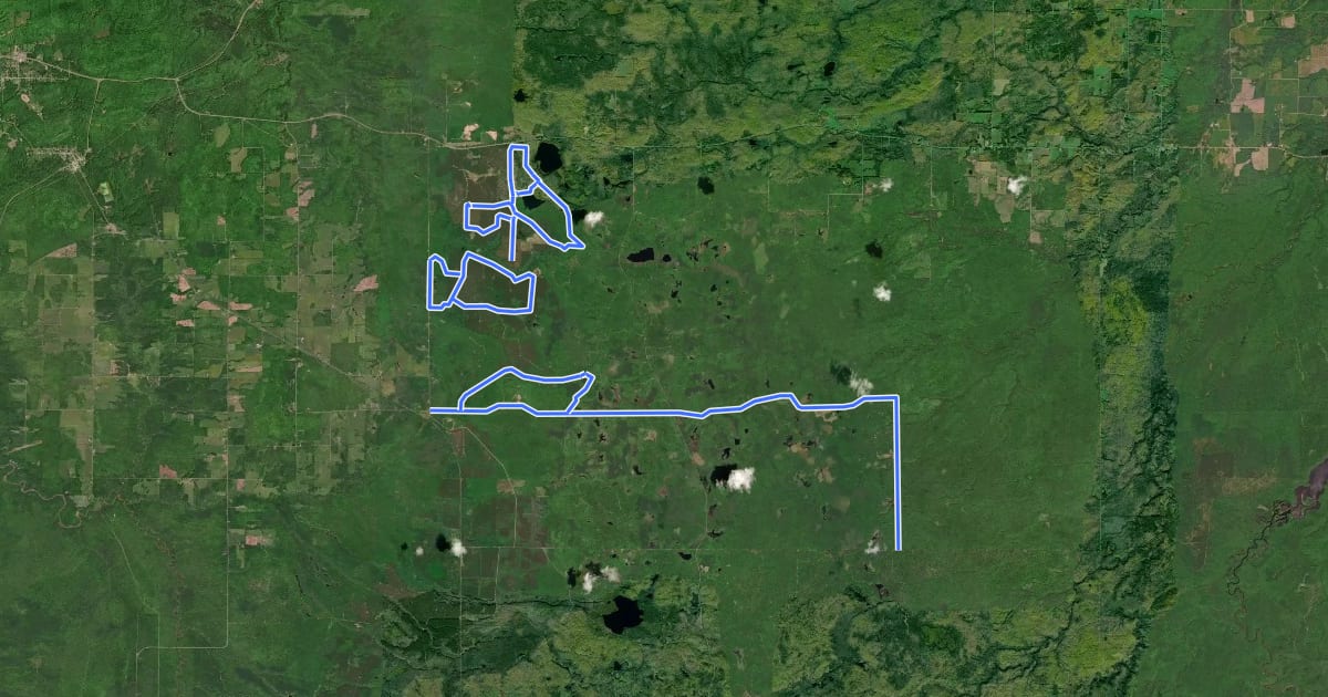 Маршрут Ontonagon Equestrian Complex на спутниковом снимке