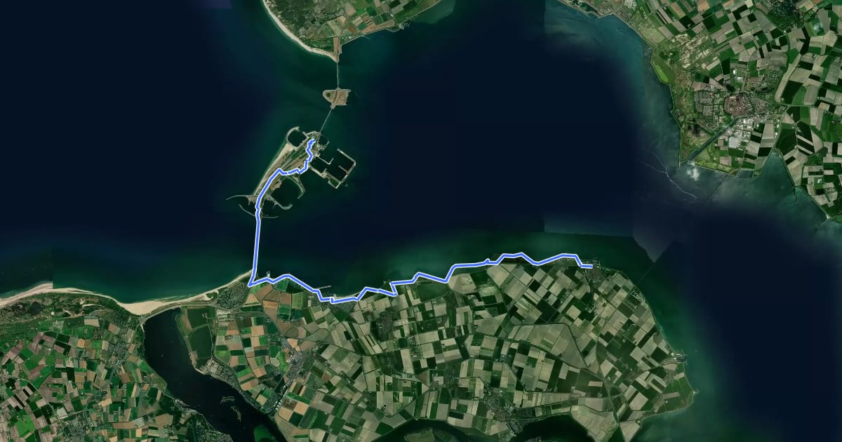 Маршрут Oosterscheldepad - 03 на спутниковом снимке