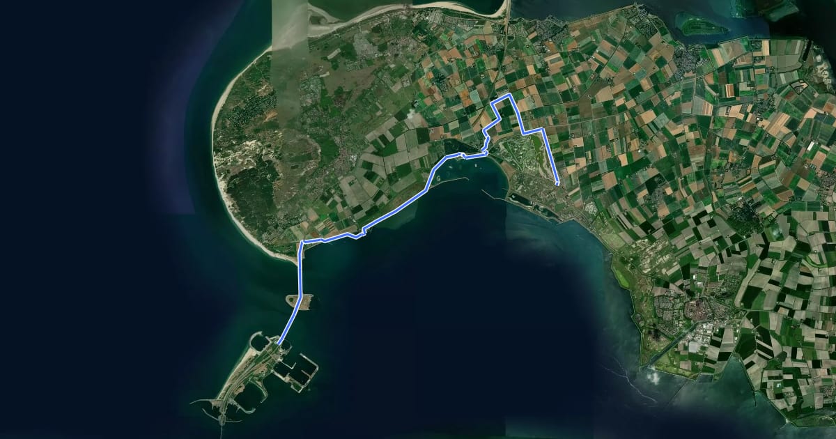 Маршрут Oosterscheldepad - 04 на спутниковом снимке