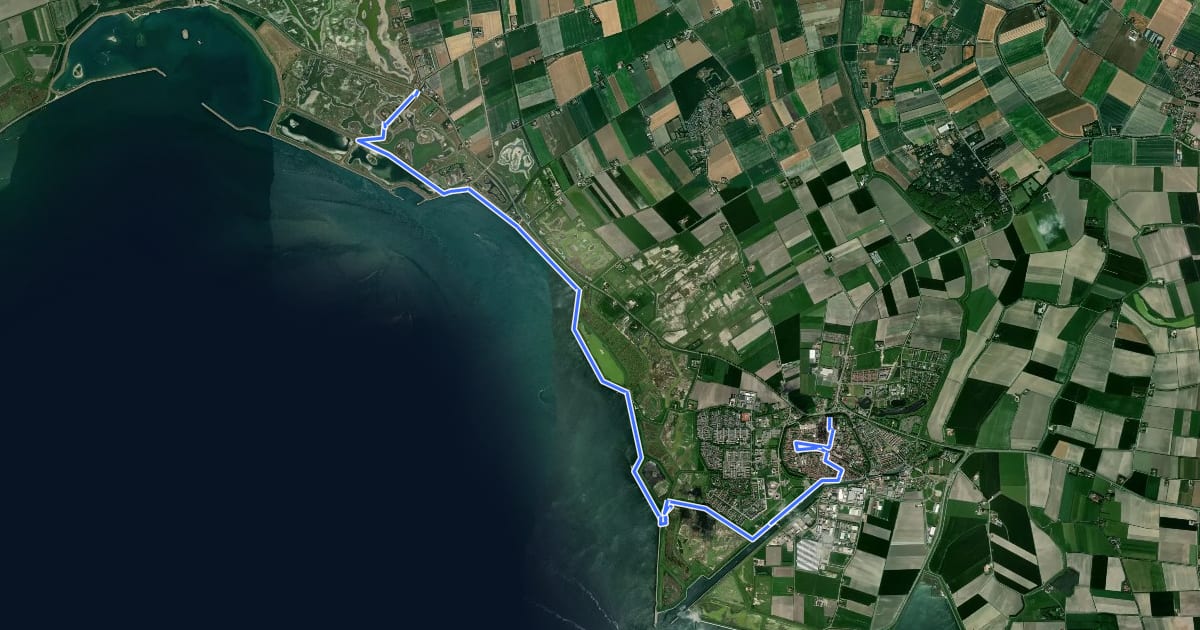 Маршрут Oosterscheldepad - 05 на спутниковом снимке