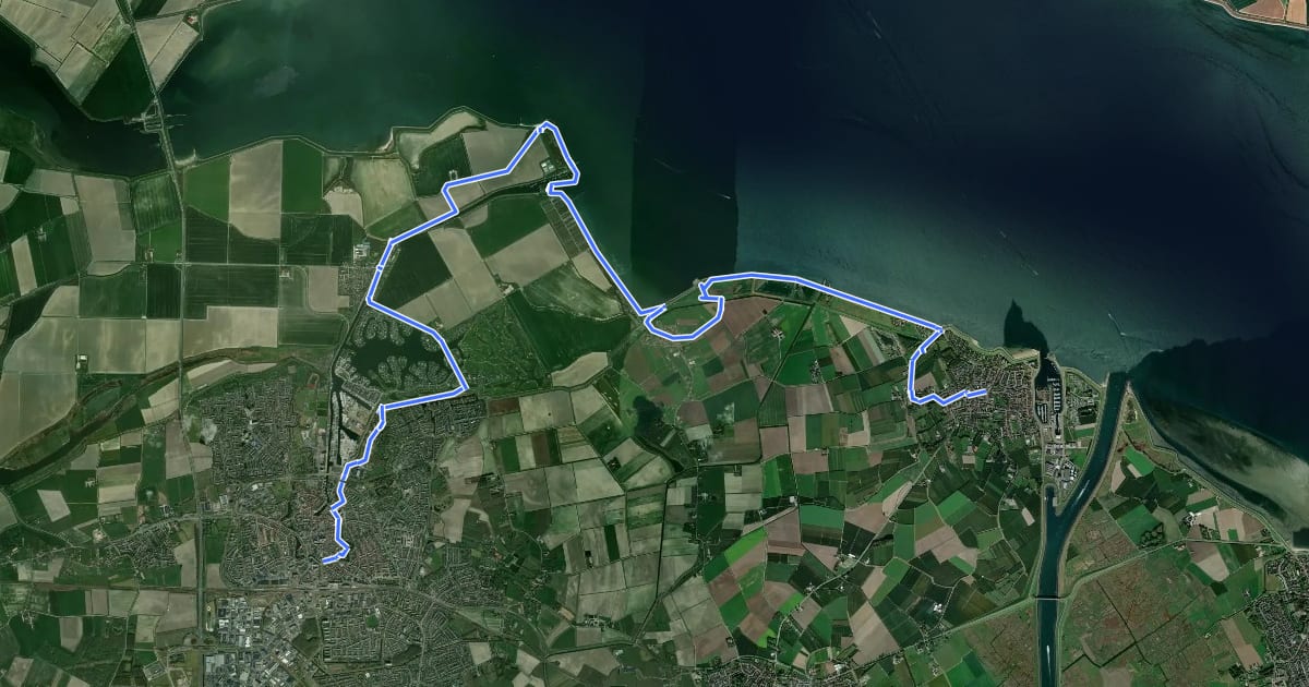 Маршрут Oosterscheldepad - 16 на спутниковом снимке