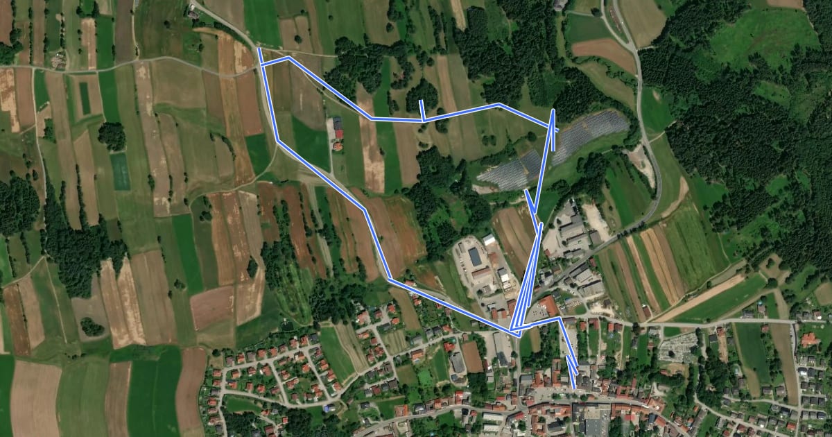 Маршрут Opfersteinweg Groß Gerungs 33 на спутниковом снимке