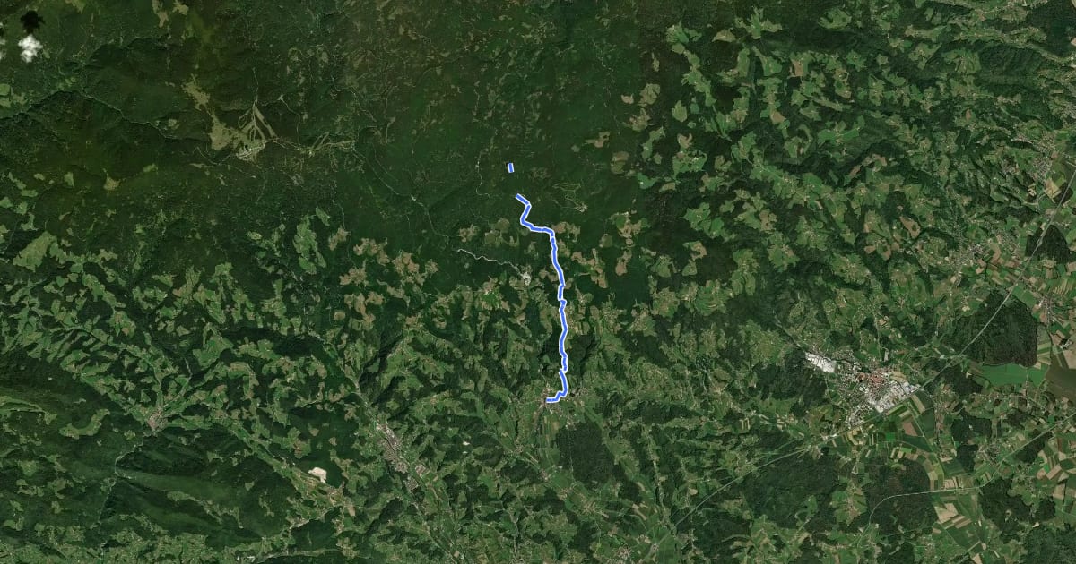 Маршрут Oplotnica - Črno jezero на спутниковом снимке
