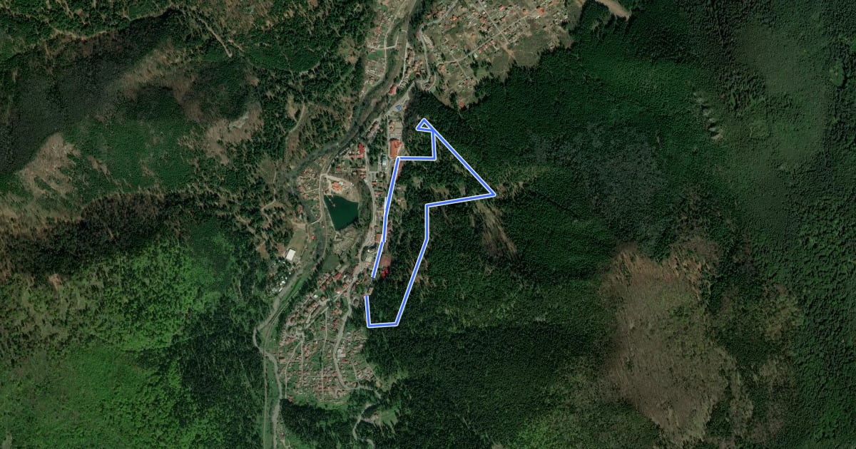 Маршрут oraș Băile Tușnad - Turnul Apor - oraș Băile Tușnad на спутниковом снимке