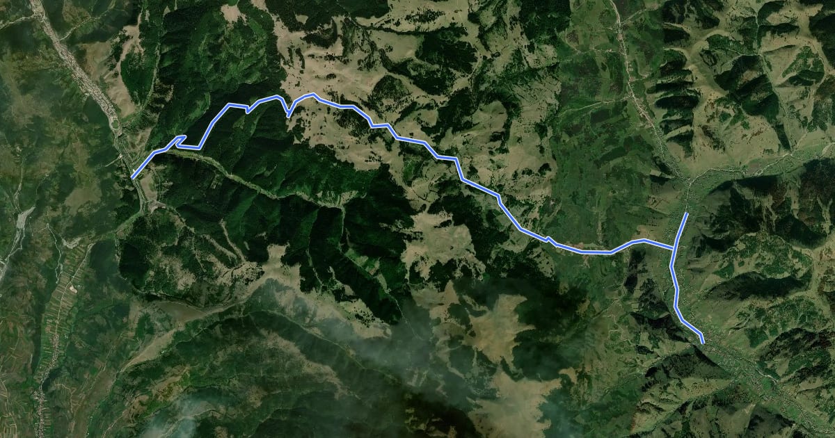 Маршрут oraș Bălan - Șaua Tarcău - Valea Rece на спутниковом снимке