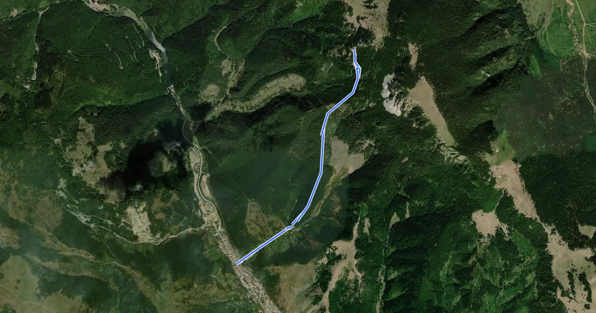 Маршрут oraș Bălan - Valea Fierarului - Cabana Piatra Singuratică на спутниковом снимке