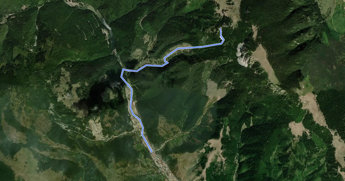 Маршрут oraș Bălan - Valea Sep - Cabana Piatra Singuratică на спутниковом снимке