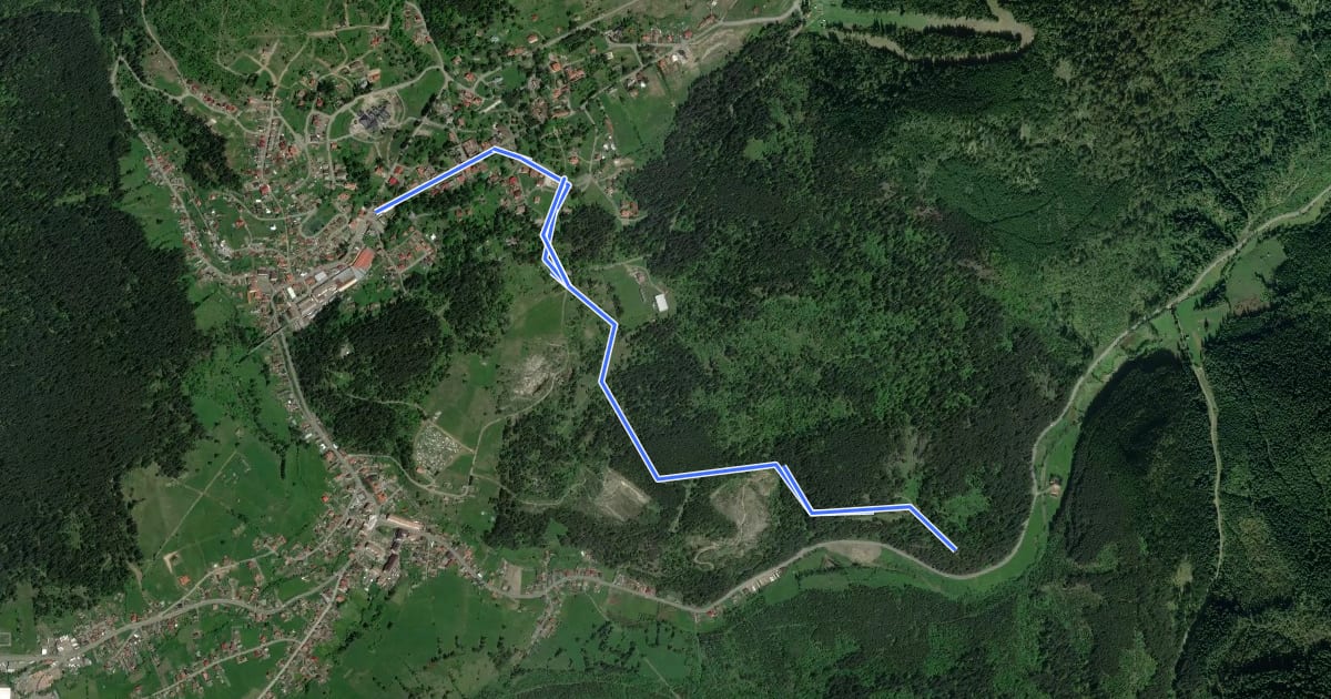 Маршрут oraș Borsec - Izvorul Străvechi - Cetatea Bufniței на спутниковом снимке