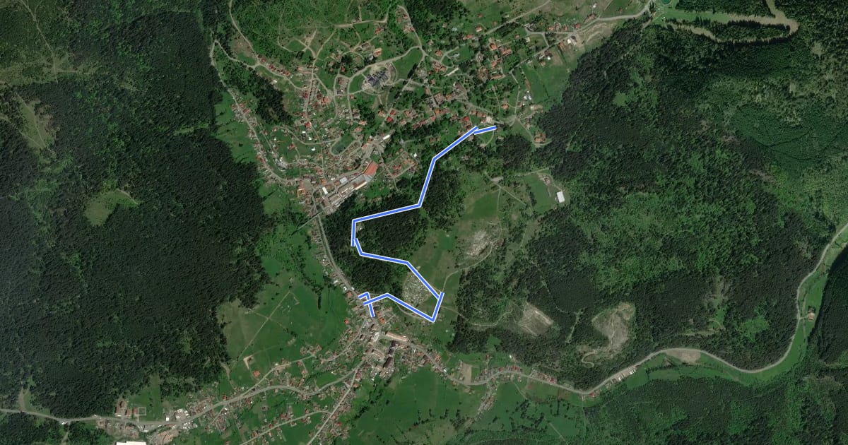 Маршрут oraș Borsec - strada Cimiturului - oraș Borsec на спутниковом снимке
