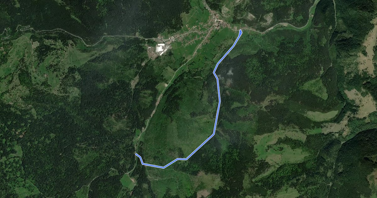 Маршрут oraș Borsec - sub Vf. Mândru - intersecție traseul BA на спутниковом снимке