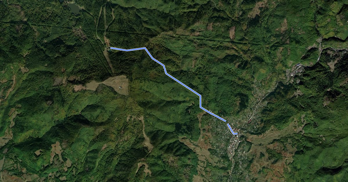 Маршрут Oraș Cavnic – Complex Hotelier Turist Șuior (Lac Cota 1000) на спутниковом снимке