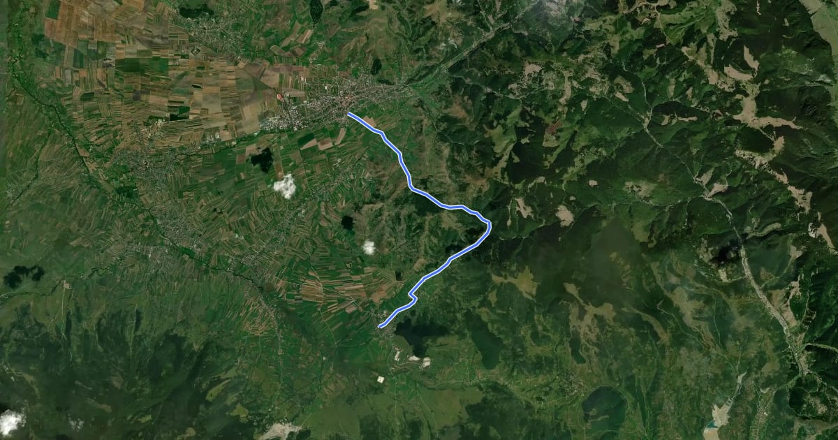 Маршрут oraș Gheorgheni - Peștera Șugău - sat Voșlăbeni на спутниковом снимке