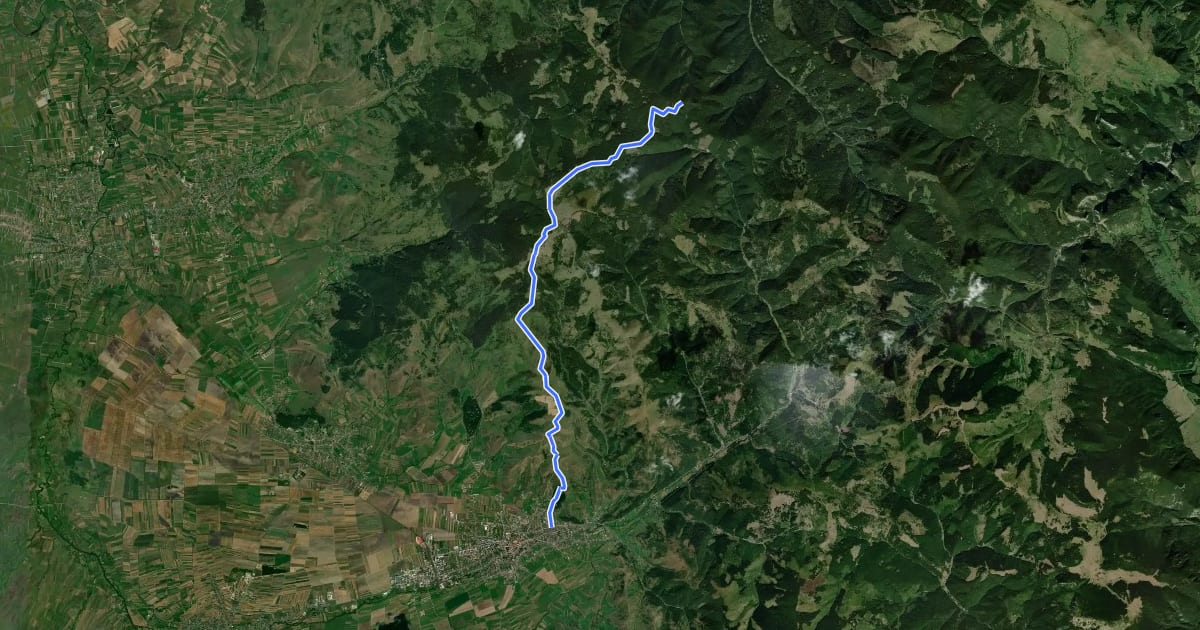 Маршрут oraș Gheorgheni - Vf. Prișca - sub Vf. Tătarul на спутниковом снимке