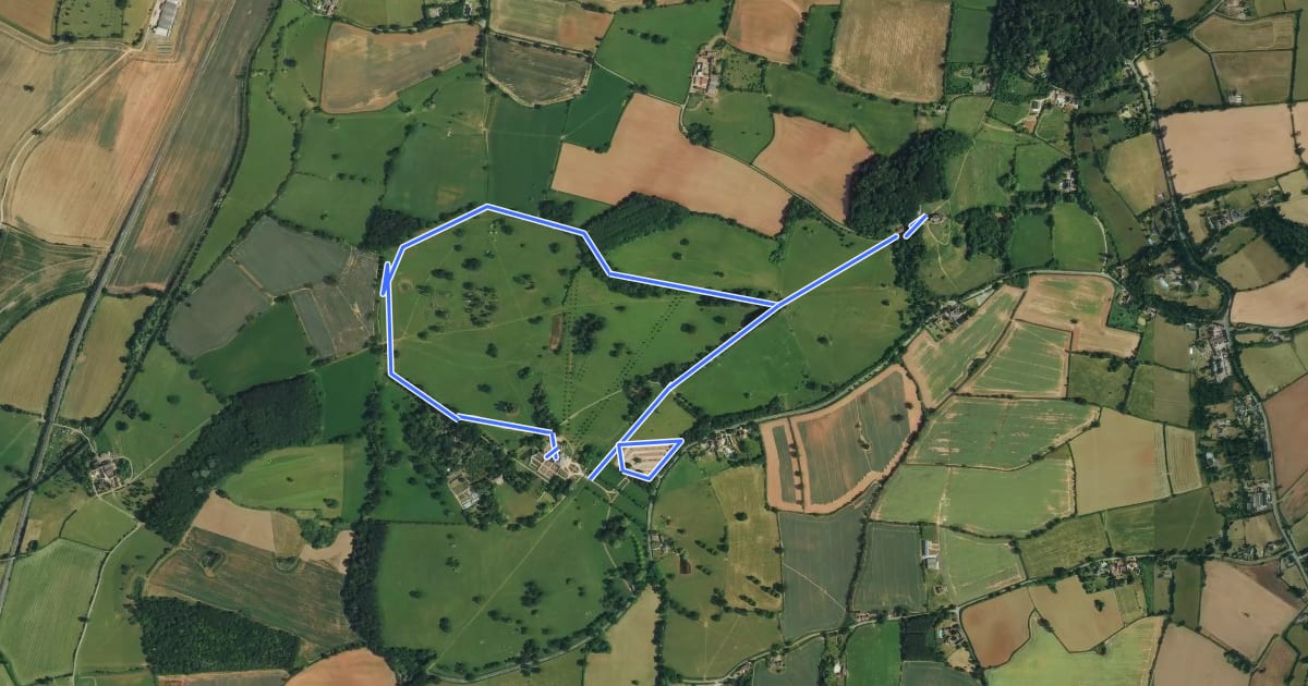 Маршрут Orange Route, Hanbury Hall на спутниковом снимке