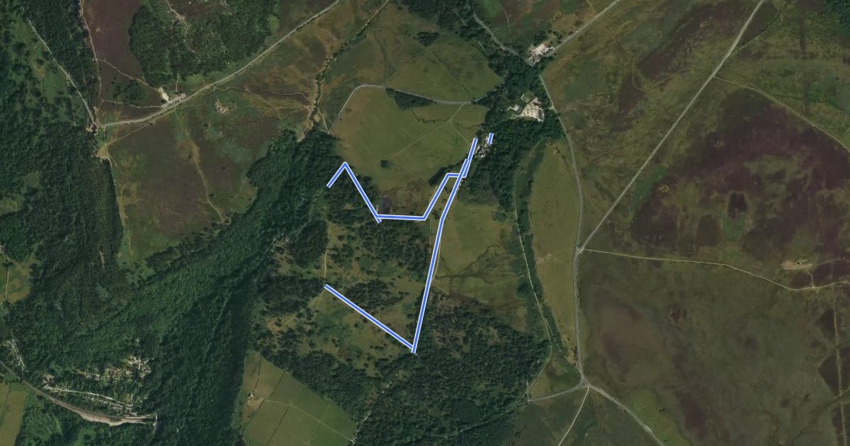 Маршрут Orange Route, Longshaw Estate на спутниковом снимке