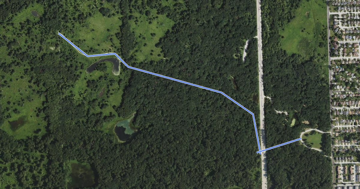 Маршрут Orange Unpaved Trail на спутниковом снимке